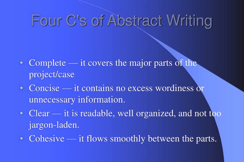 Four C's of Abstract Writing
